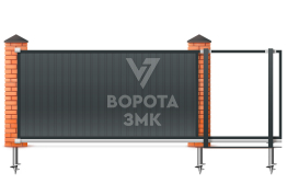 Откатные ворота из сэндвич панелей 2200×3200 ЗМК-7827