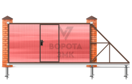 Ручные ворота откатные 3500×2000 без автоматики ЗМК-7523