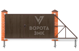 Деревянные раздвижные ворота 2200×3000 ЗМК-7702