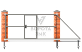 Автоматические ворота для забора 2250×2550 с дистанционным открытием ЗМК-7481