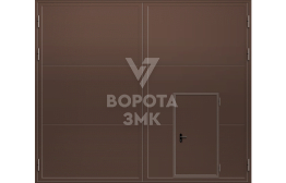 Ворота распашные промышленные утепленные 4500×2000 ЗМК-4909
