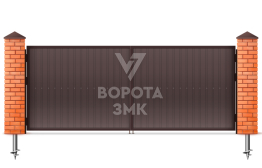 Распашные ворота из профнастила 1500×2250 ЗМК-5205