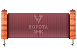 Металлические распашные ворота из профнастила 2000×2750 ЗМК-5174